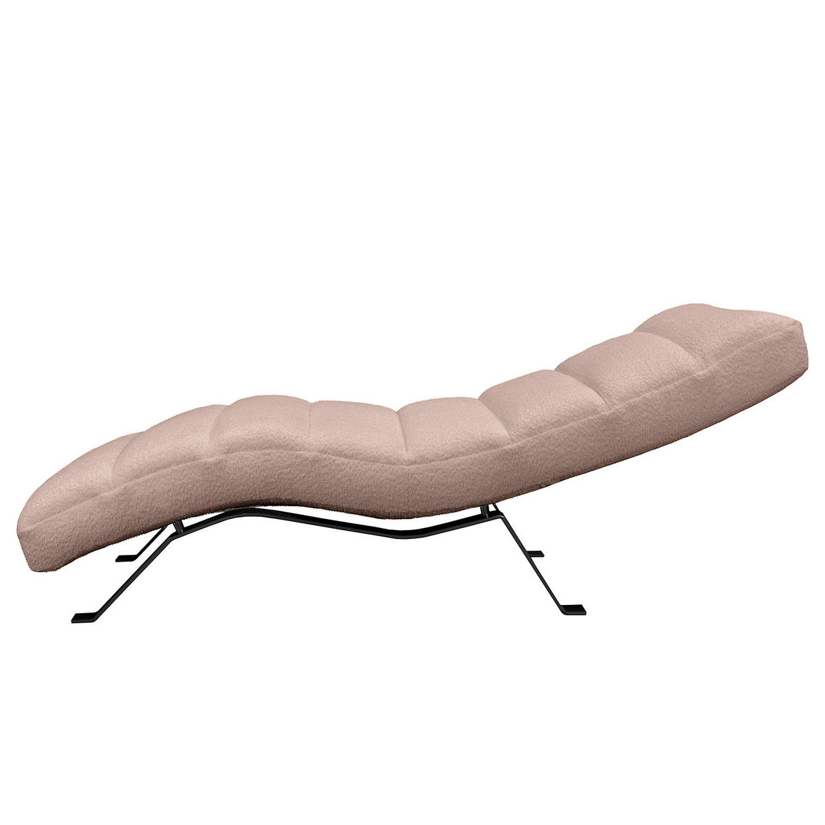 RELAXLIEGE in Bouclé Rosa  - Schwarz/Rosa, Design, Textil/Metall (65/65-95/171cm) - Livetastic