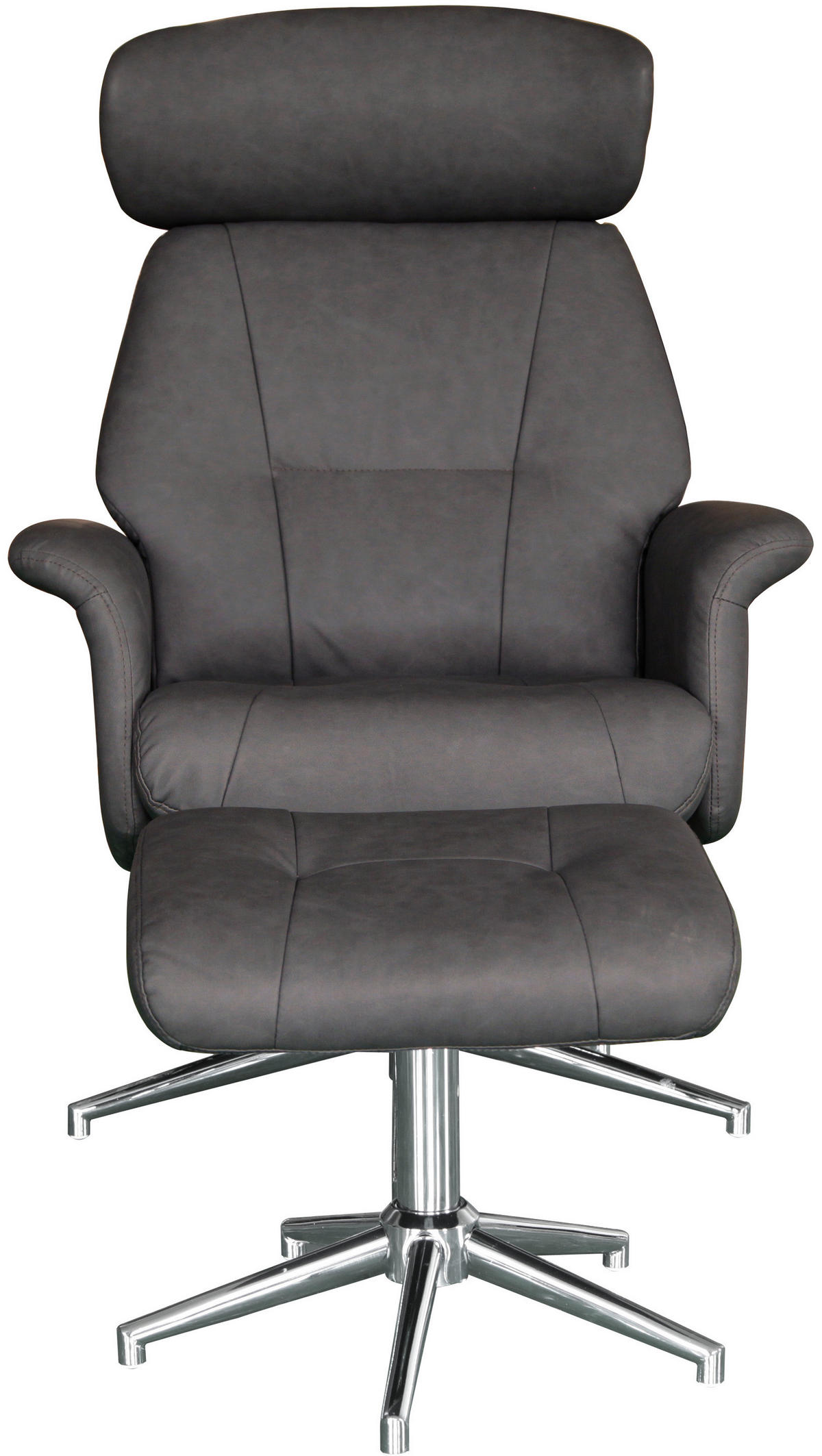 POČIVALNIK S PODNOŽNIKOM,  antracit, barve kroma kovina, umetna masa, tekstil - barve kroma/antracit, Design, kovina/umetna masa (75/109-96/77-109cm) - Xora