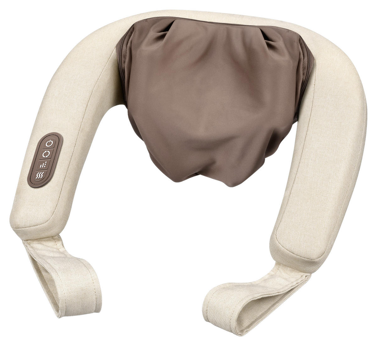 NACKENMASSAGEGERÄT - Creme/Braun, Design, Textil (55/39/19cm) - Beurer