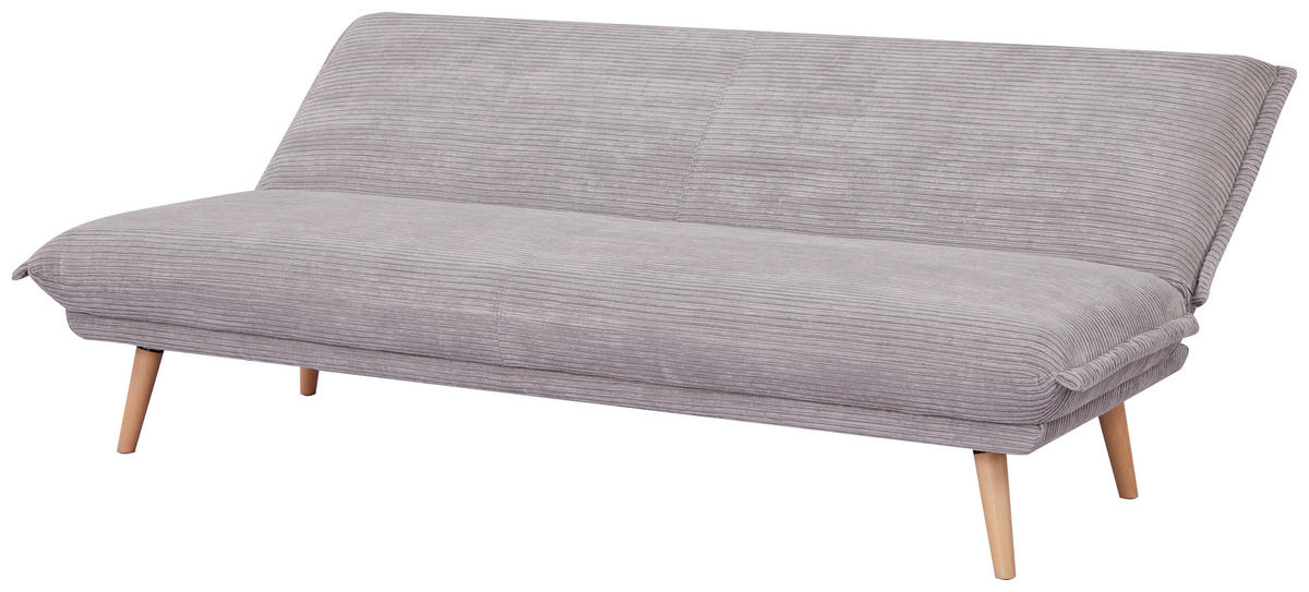 SCHLAFSOFA  in Cord Grau  - Naturfarben/Grau, Design, Holz/Textil (193/86/85cm) - Livetastic