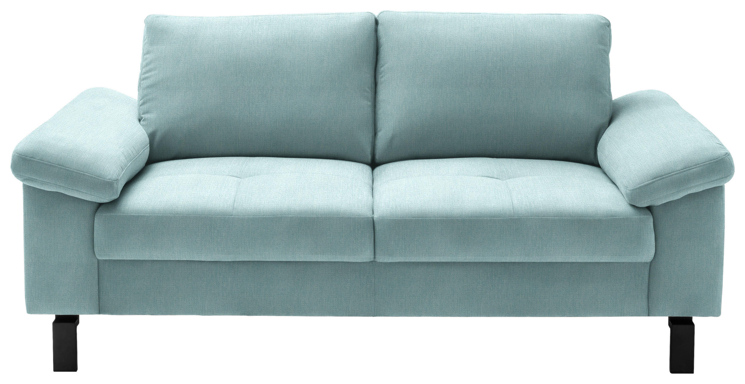 2-SITZER-SOFA in Velours Türkis  - Türkis/Schwarz, Design, Textil/Metall (186/86/97cm) - Pure Home Lifestyle
