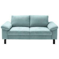 2-SITZER-SOFA in Velours Türkis  - Türkis/Schwarz, Design, Textil/Metall (186/86/97cm) - Pure Home Lifestyle