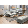 ECKSOFA  in Flachgewebe Weiß  341/204 cm  - Schwarz/Weiß, Design, Textil/Metall (341/204cm) - Xora
