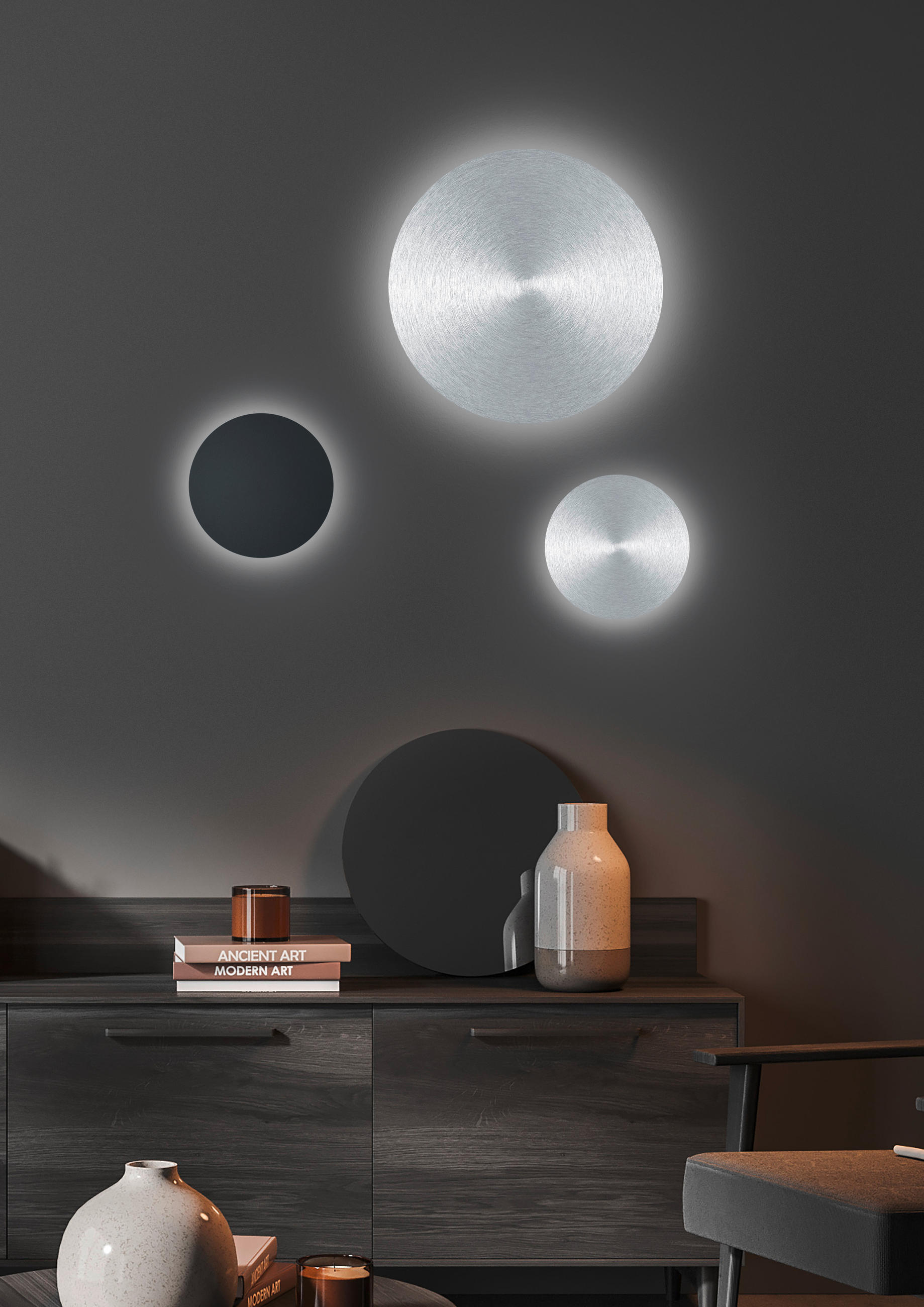 LED-WANDLEUCHTE 30/4 cm   - Design, Metall (30/4cm) - Hell