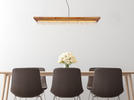 LED-HÄNGELEUCHTE  - Opal/Schwarz, Design, Holz/Kunststoff (100/25/145cm) - Globo