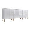 SIDEBOARD Mailand Set 6 + HF  in 263,5/86/33 cm  - Weiß Hochglanz/Weiß, MODERN, Holz/Holzwerkstoff (263,5/86/33cm) - MID.YOU