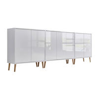 SIDEBOARD Mailand Set 6 + HF  in 263,5/86/33 cm  - Weiß Hochglanz/Weiß, MODERN, Holz/Holzwerkstoff (263,5/86/33cm) - MID.YOU