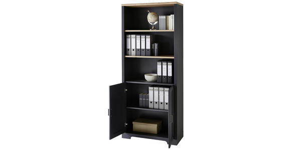 AKTENSCHRANK 86/204/38 cm  - Graphitfarben/Eiche Artisan, KONVENTIONELL, Holzwerkstoff (86/204/38cm) - Carryhome