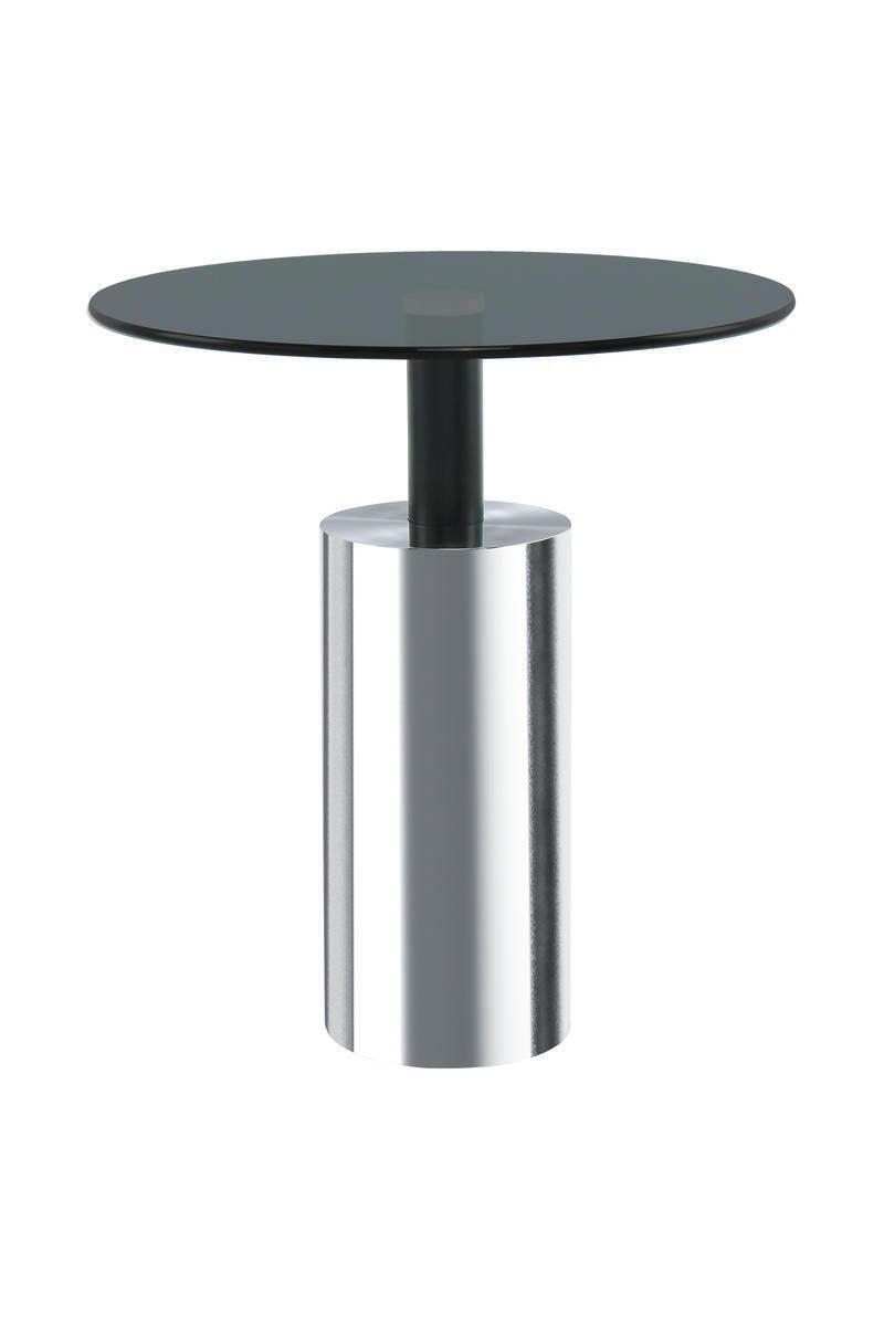BEISTELLTISCH Grau, Silberfarben  - Silberfarben/Grau, Basics, Glas/Metall (46/50cm) - Kayoom