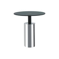 BEISTELLTISCH Grau, Silberfarben  - Silberfarben/Grau, Basics, Glas/Metall (46/50cm) - Kayoom