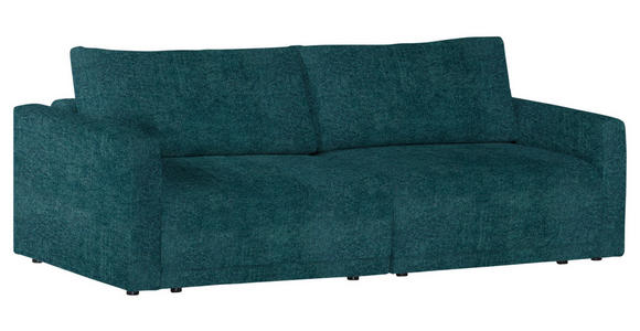 2,5-SITZER in Velours Opal - Opal/Schwarz, Design, Kunststoff/Textil (240/70/125cm) - Xora