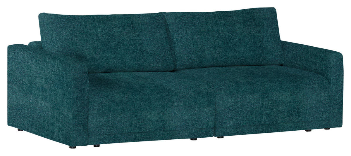 2,5-SITZER in Velours Opal  - Opal/Schwarz, Design, Kunststoff/Textil (240/70/125cm) - Xora