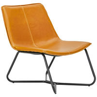 SESSEL in Lederlook Gelb, Schwarz  - Gelb/Schwarz, Design, Holz/Textil (65/71/73cm) - MID.YOU