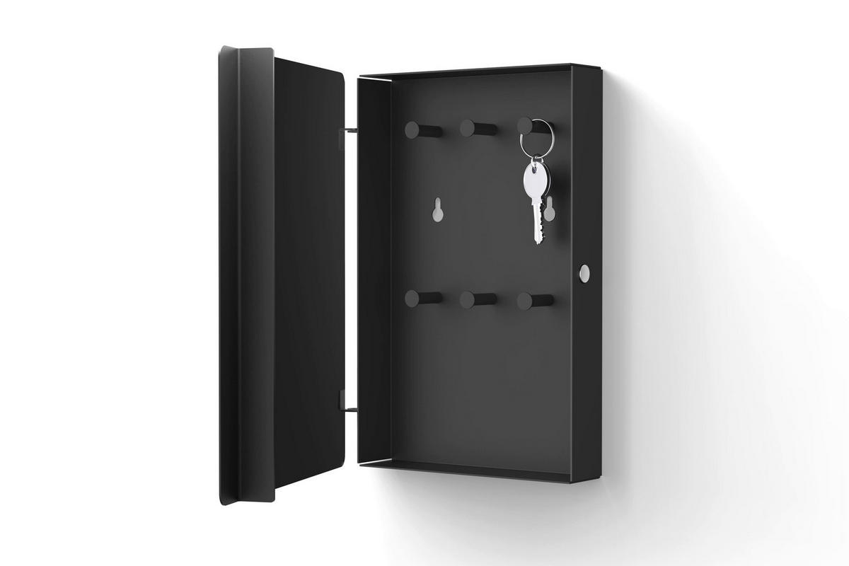 SCHLÜSSELKASTEN Schwarz  - Schwarz, Basics, Metall (23,5/27,6/4,0cm) - Zack