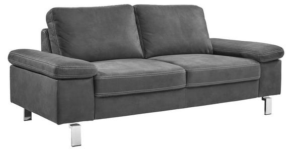 2-SITZER-SOFA in Mikrofaser Anthrazit  - Chromfarben/Anthrazit, Design, Textil/Metall (194/86/97cm) - Hom`in