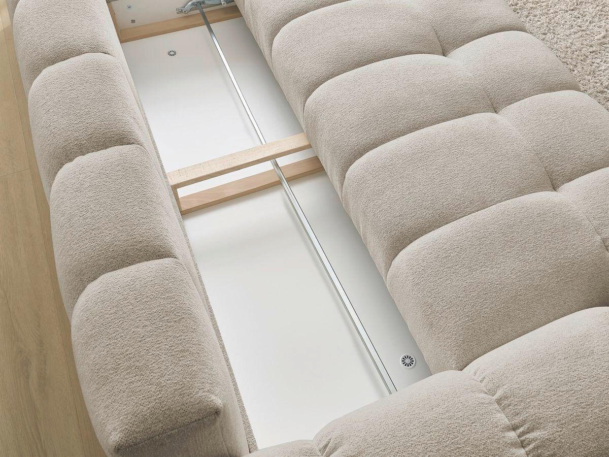 SCHLAFSOFA Flachgewebe Taupe  - Taupe/Schwarz, MODERN, Kunststoff/Textil (278/115/90cm)