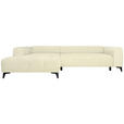 ECKSOFA  in Chenille Creme  222/279 cm  - Creme/Schwarz, KONVENTIONELL, Kunststoff/Textil (222/279cm) - Hom`in