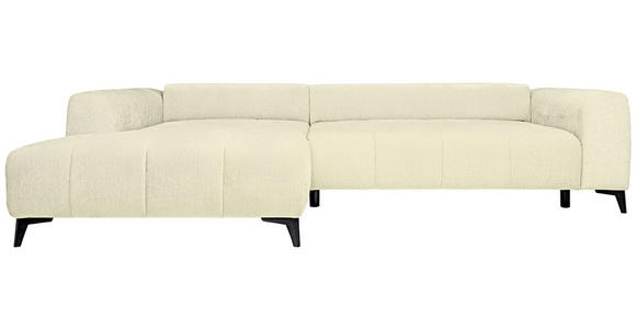 ECKSOFA  in Chenille Creme  222/279 cm  - Creme/Schwarz, KONVENTIONELL, Kunststoff/Textil (222/279cm) - Hom`in