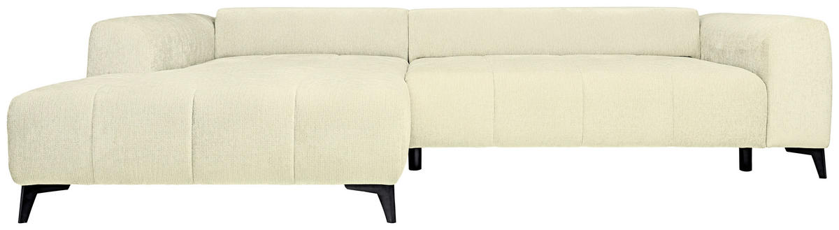 ECKSOFA  in Chenille Creme  222/279 cm  - Creme/Schwarz, KONVENTIONELL, Kunststoff/Textil (222/279cm) - Hom`in
