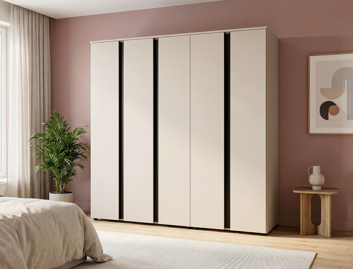 DREHTÜRENSCHRANK in Kaschmir  - Kaschmir, ROMANTIK / LANDHAUS, Holzwerkstoff (200/184/52cm) - Livetastic