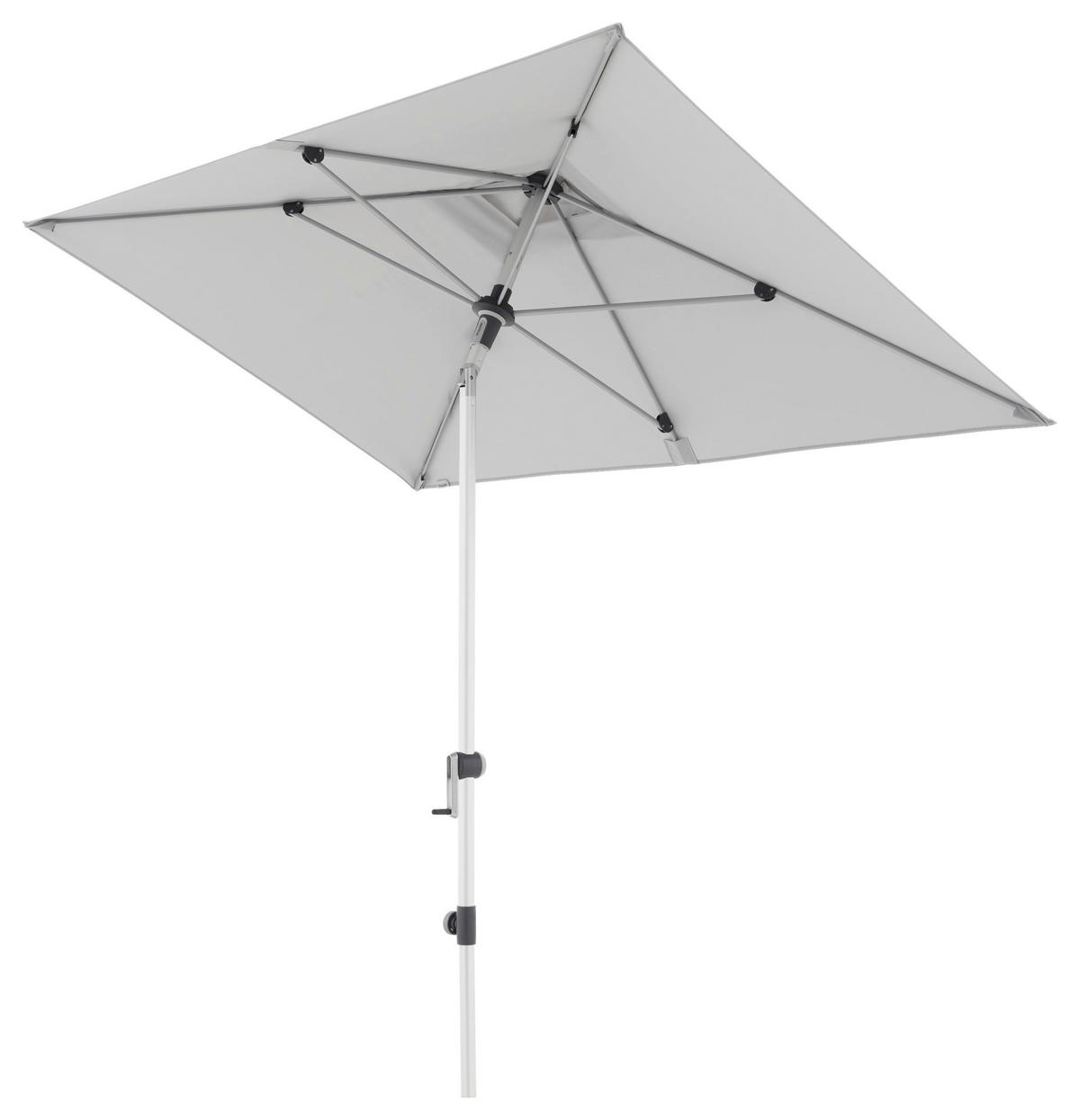 SONNENSCHIRM 210x140 cm Hellgrau  - Silberfarben/Hellgrau, Design, Textil/Metall (220/140cm) - Doppler