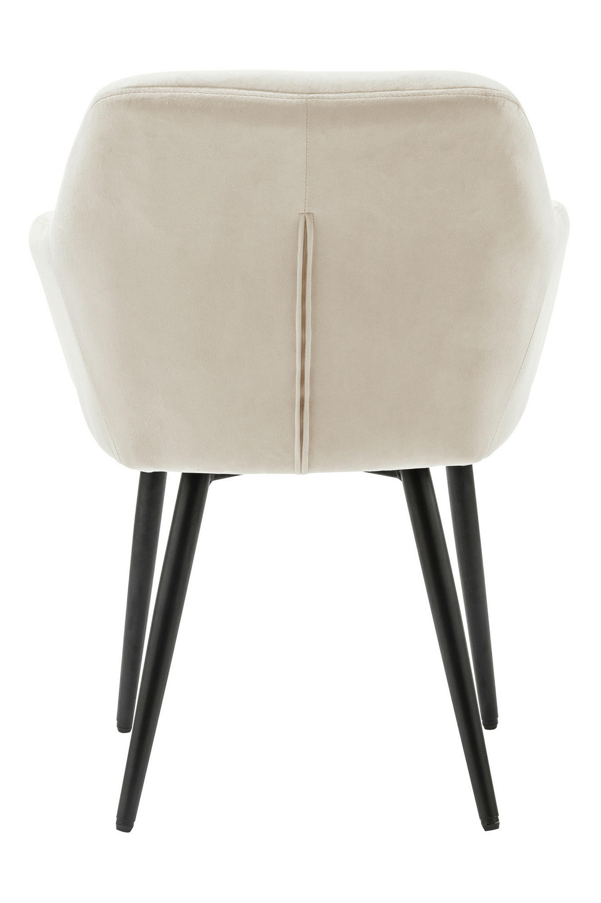 ARMLEHNSTUHL  in Samt  - Creme/Schwarz, MODERN, Textil/Metall (61/85/45cm) - Livetastic