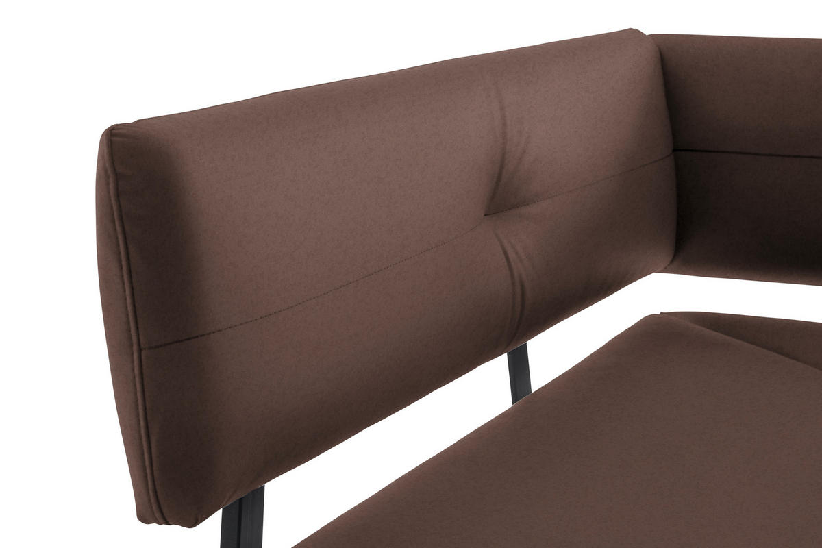 ECKBANK 150/190 cm  in Hellbraun  - Hellbraun/Schwarz, MODERN, Textil/Metall (150/190cm) - Cantus