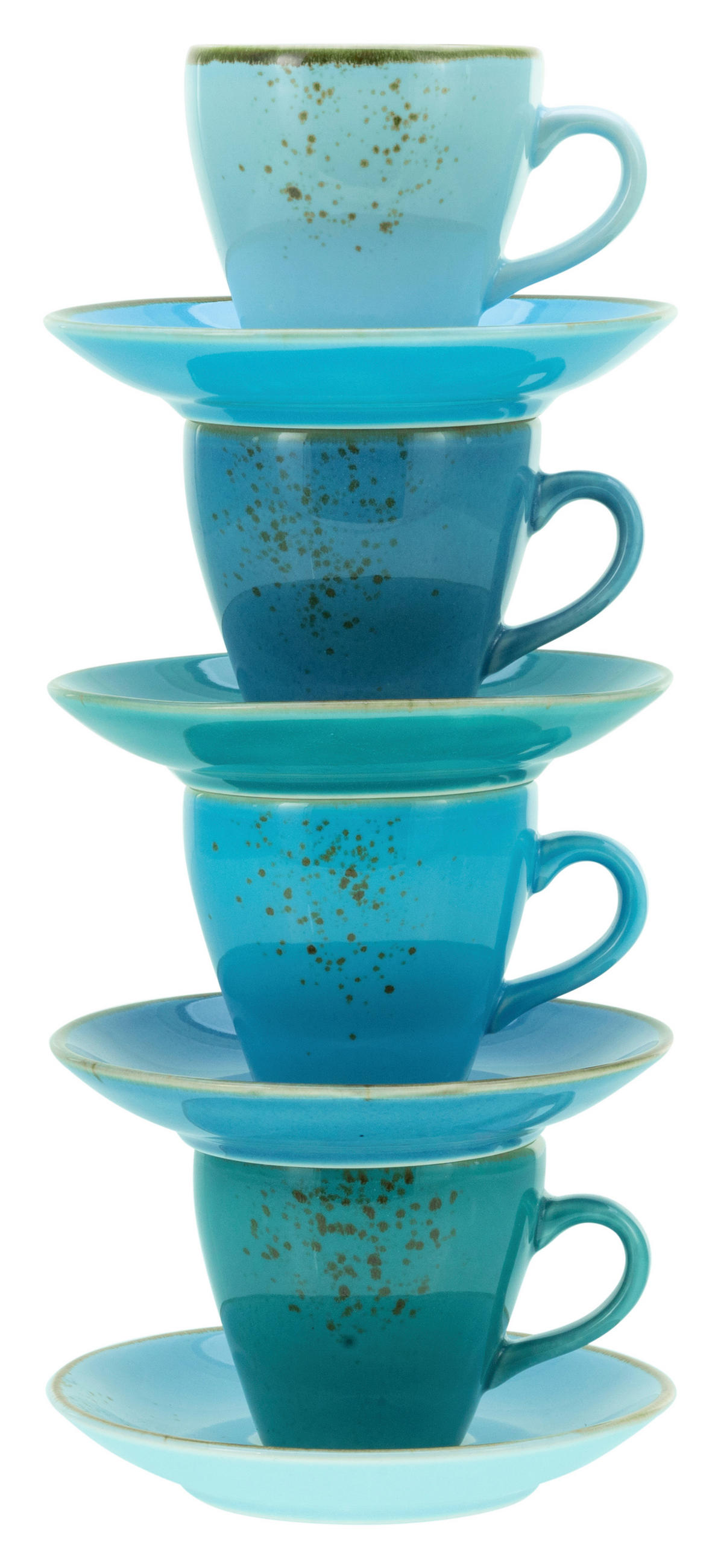 SET MED KOPPAR Nature Collection Aqua 8 delar  - blå/guldfärgad, keramik (19/19/22cm) - Creatable