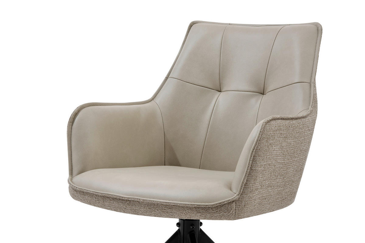 STOLICA S NASLONOM ZA RUKE  crna, taupe  drvo, metal, tekstil      - crna/taupe, Moderno, drvo/metal (58/87/61,5cm) - Livetastic