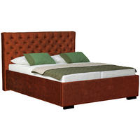 POLSTERBETT 180/200 cm  Rostfarben  - Rostfarben/Schwarz, Design, Holz/Textil (180/200cm) - Boxxx