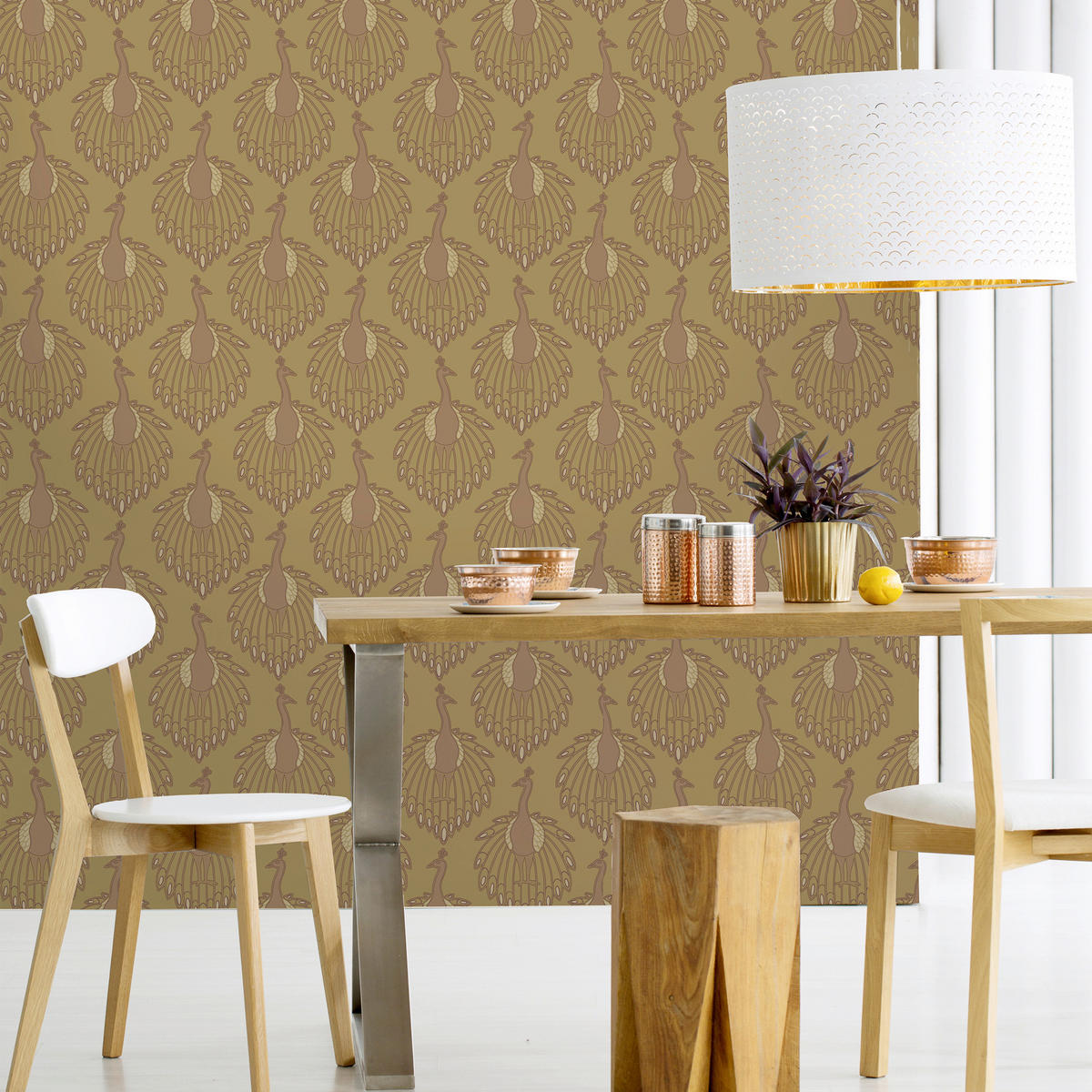 NON WOVEN-TAPET 52/1000 cm  - gul, Basics, papper/plast (52/1000cm)