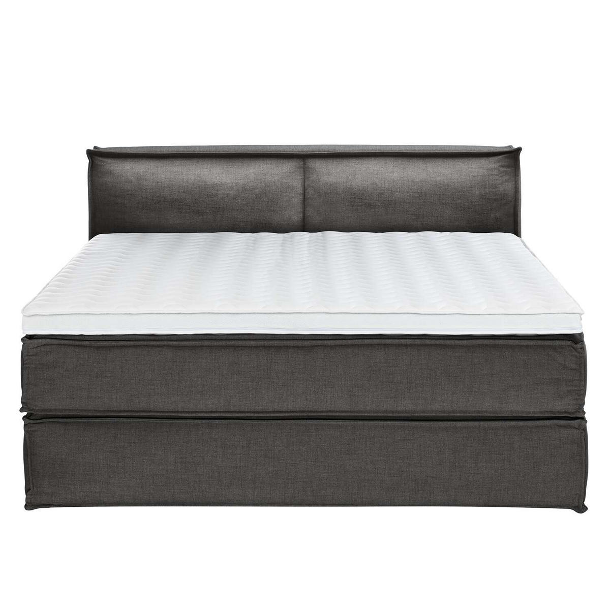 BOXSPRINGBETT 180/200 cm  in Anthrazit  - Anthrazit/Schwarz, Design, Textil (180/200cm) - home24