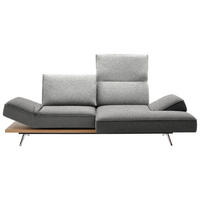 ECKSOFA Flachgewebe Hellgrau  - Chromfarben/Hellgrau, Design, Holz/Textil (240/132cm) - Koinor