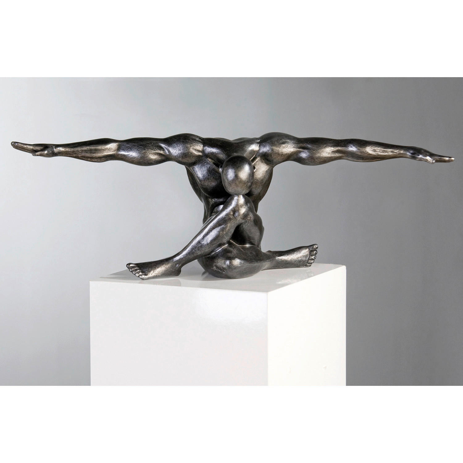 SKULPTUR - Silberfarben, Basics, Kunststoff (61/20/19cm)