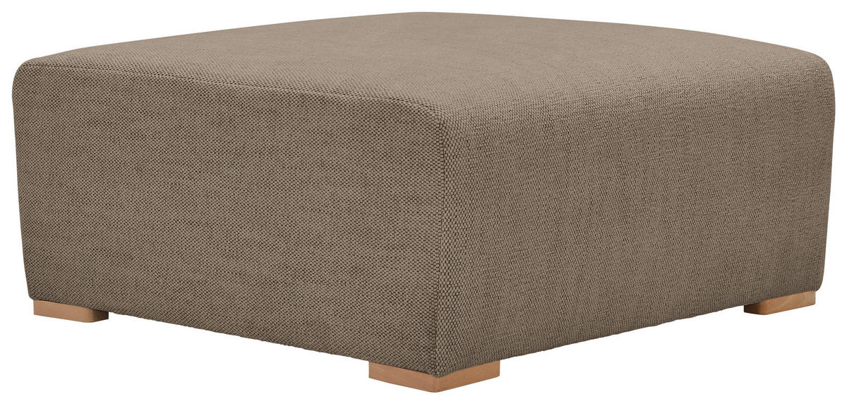 HOCKER in Textil Braun  - Buchefarben/Braun, Konventionell, Holz/Textil (101/44/92cm) - Livetastic