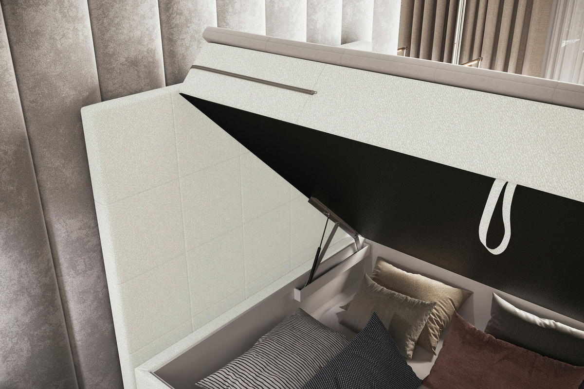 BOXBETT 100/200 cm  in Creme  - Creme, KONVENTIONELL, Kunststoff/Textil (100/200cm) - Boxxx