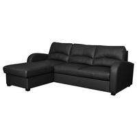 ECKSOFA Schwarz Echtleder Lederlook  - Schwarz, Design, Leder/Kunststoff (168/227cm) - Livetastic