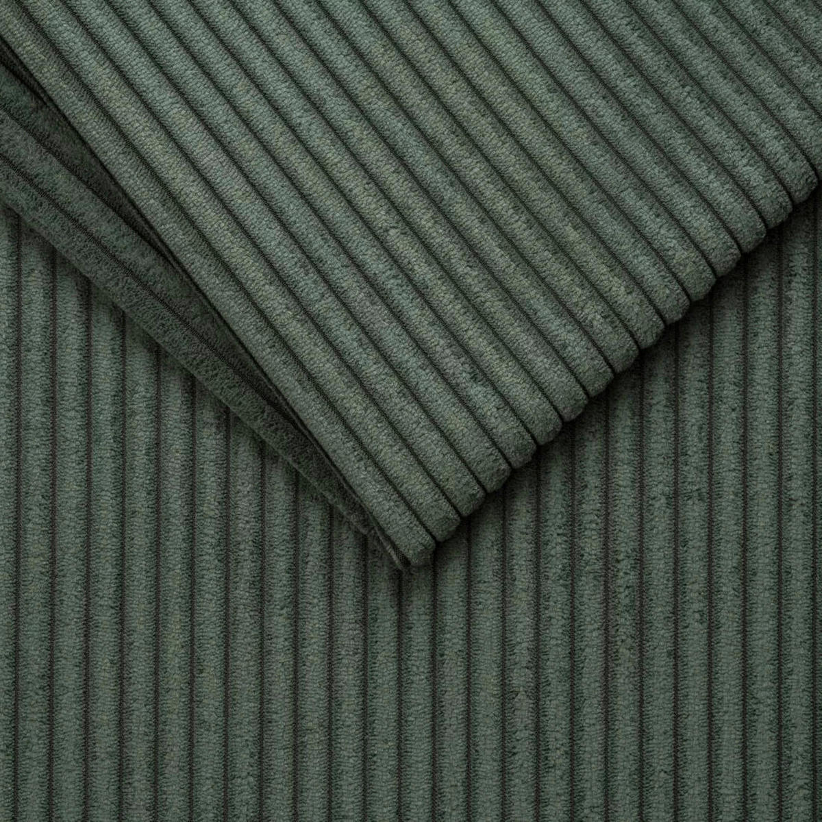 ECKSOFA in Cord Waldgrün  - Waldgrün/Schwarz, Design, Kunststoff/Textil (248/146cm) - MID.YOU