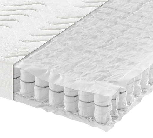 TASCHENFEDERKERNMATRATZE 100/200 cm Höhe ca. 19 cm 7 -Zonen - Weiß, Basics, Textil (100/200cm) - Sleeptex