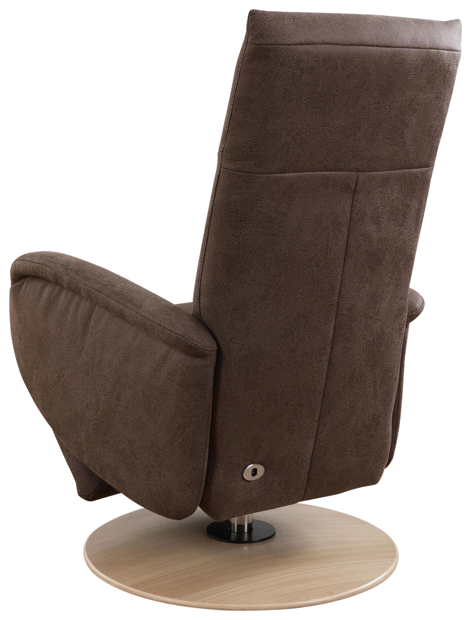DREHSTUHL Mikrofaser Braun  - Eiche Bianco/Braun, KONVENTIONELL, Holz/Textil (75/112/82cm) - Sit & More