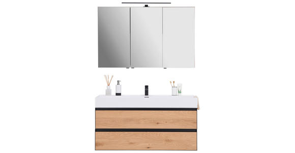 BADEZIMMER  in 120 cm  - Eichefarben/Schwarz, MODERN, Holz (120cm) - Dieter Knoll