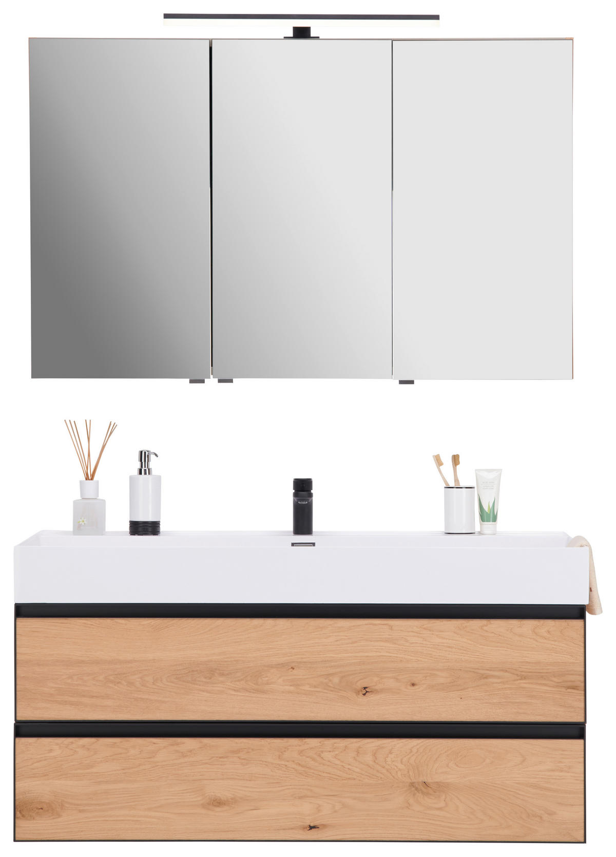 BADEZIMMER  in 120 cm  - Eichefarben/Schwarz, MODERN, Holz (120cm) - Dieter Knoll