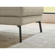 ECKSOFA  in Flachgewebe Beige Armteilverstellung, Relaxfunktion, Drehsitzfunktion  255-365/175-224 cm  - Beige/Schwarz, Design, Textil/Metall (255-365/175-224cm) - Dieter Knoll
