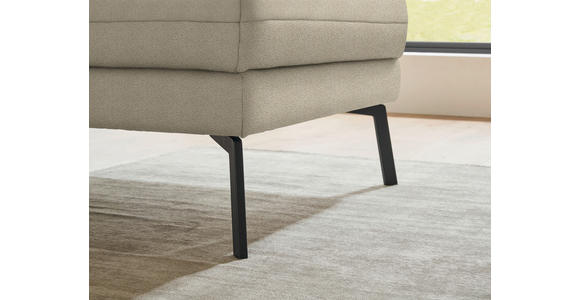 ECKSOFA  in Flachgewebe Beige Armteilverstellung, Relaxfunktion, Drehsitzfunktion  255-365/175-224 cm  - Beige/Schwarz, Design, Textil/Metall (255-365/175-224cm) - Dieter Knoll