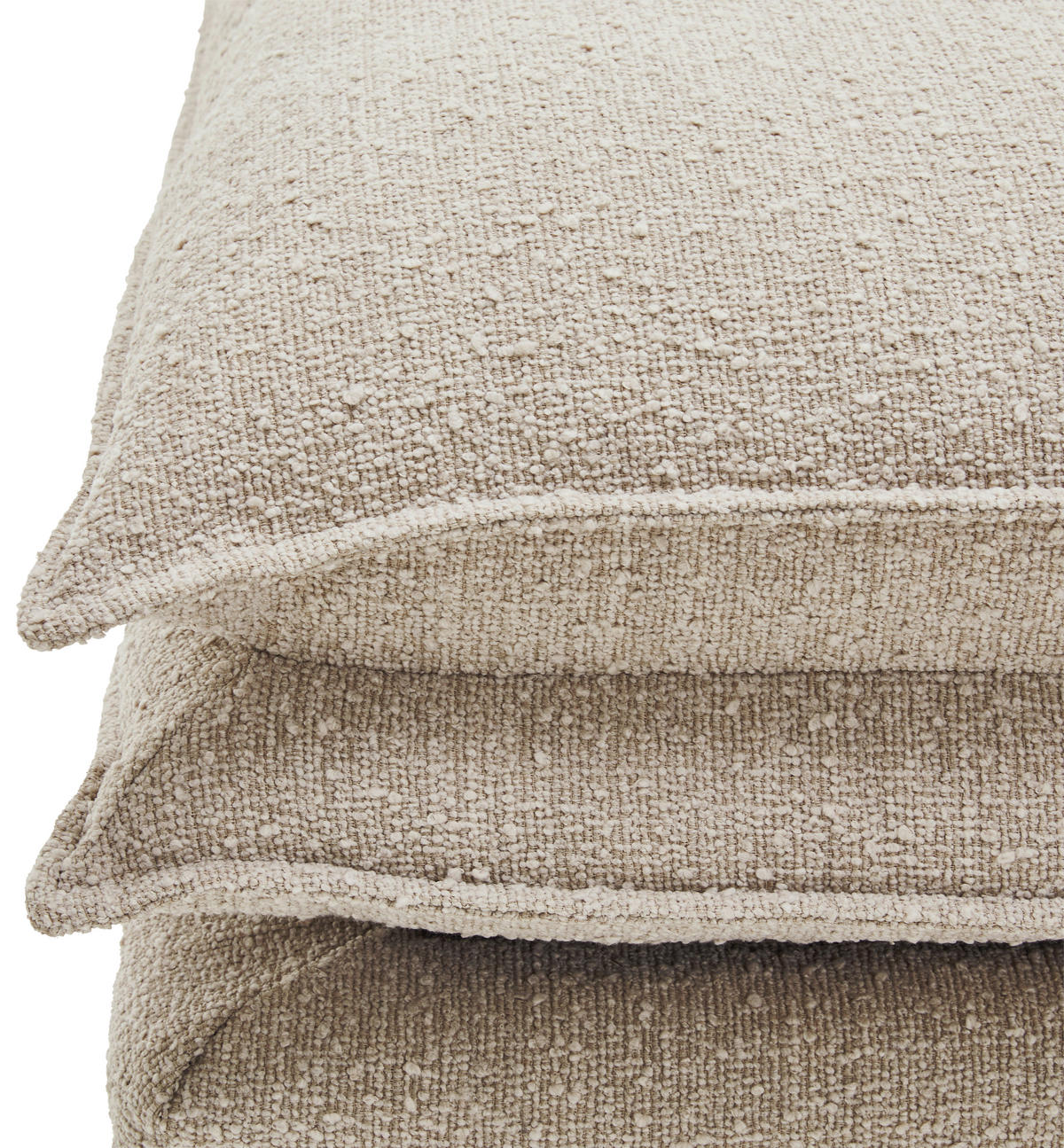 HOCKER Bouclé Beige  - Beige/Schwarz, Trend, Kunststoff/Textil (90/46/105cm) - Livetastic