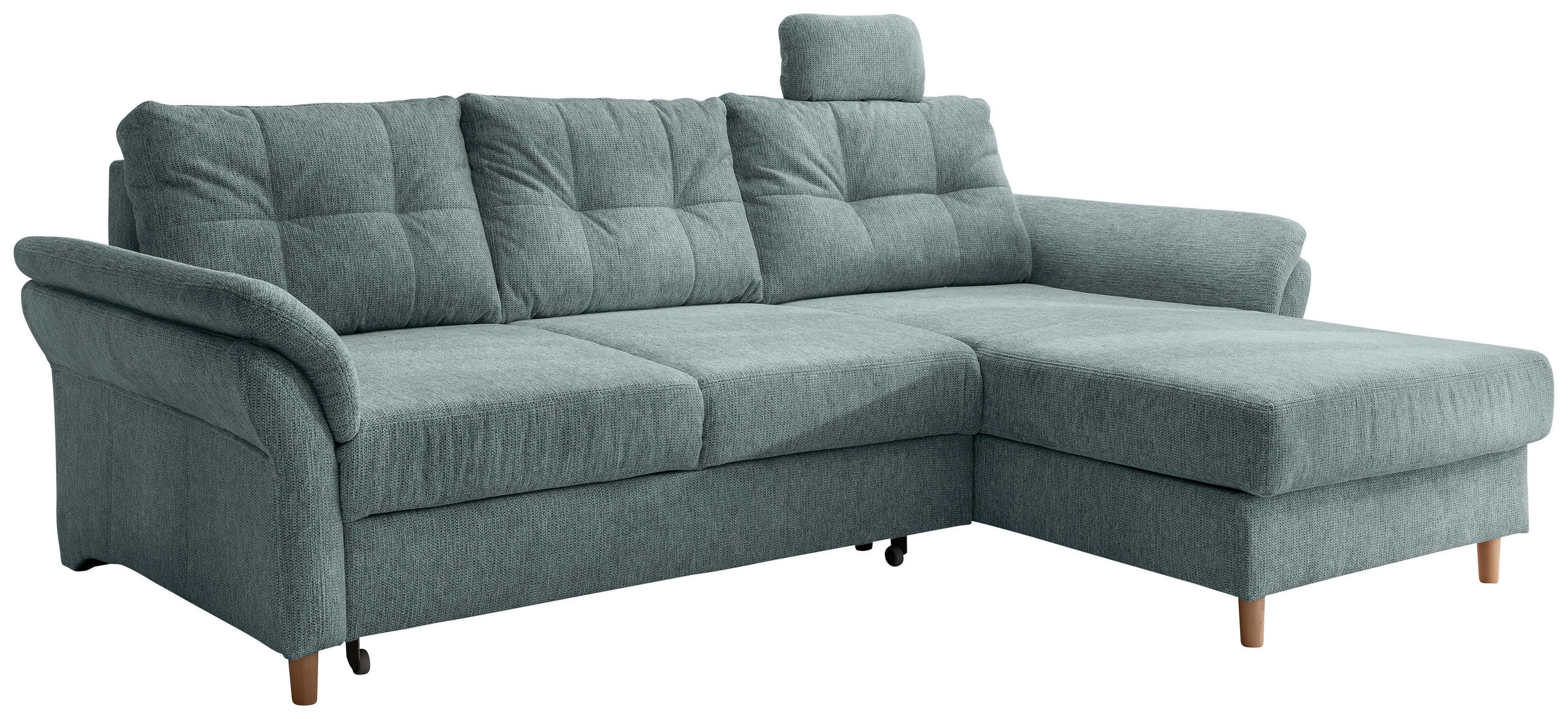 Thumbnail - Livetastic Ecksofa, Blau, Textil, Buche, 4-Sitzer, Füllung: Schaumstoff, Ottomane rechts, L-Form, 250x176 cm, Made in EU...