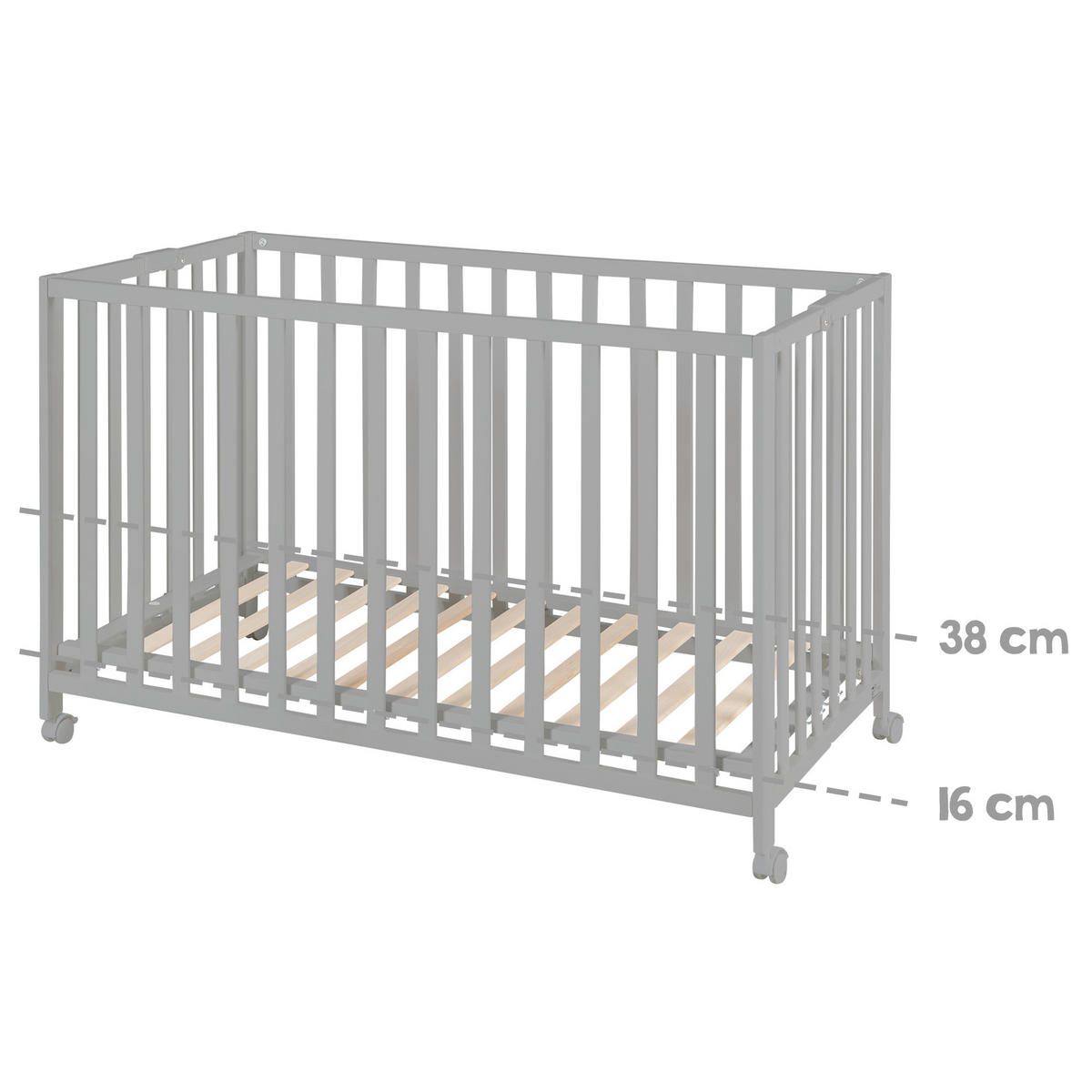POSTÝLKA S PŘÍČKAMI  60 cmx120 cm - šedohnědá, Konvenční, kompozitní dřevo (123/64,5/77cm) - Roba