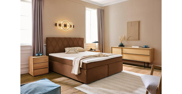 BOXSPRINGBETT 180/200 cm in Rostfarben - Rostfarben/Schwarz, Design, Kunststoff/Textil (180/200cm) - Xora
