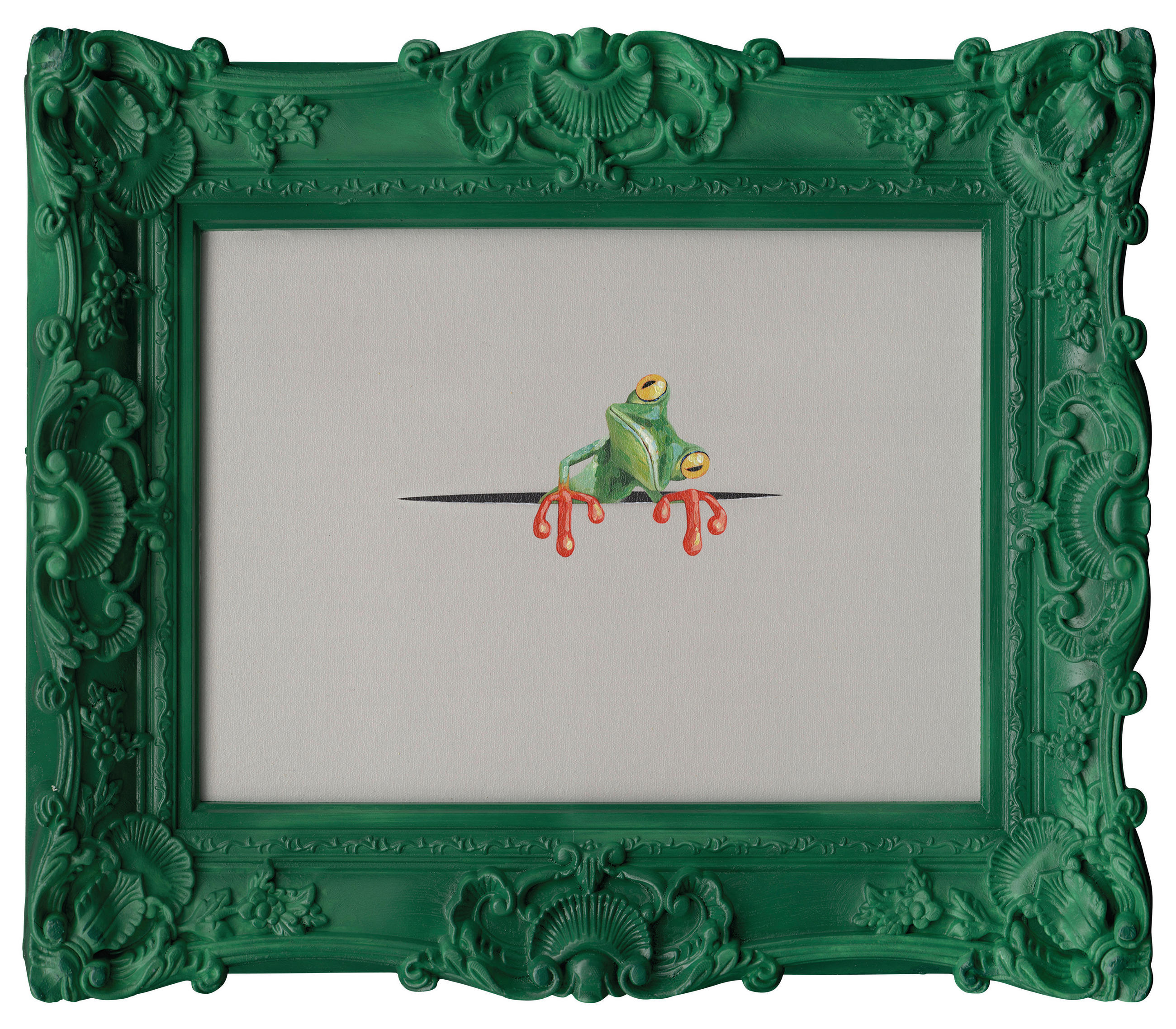 KUNSTDRUCK Tiere  - Weiß/Grün, Trend, Papier/Kunststoff (54/44cm) - Monee