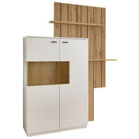 HIGHBOARD  150/197/37 cm  - Weiss/Schwarz, Design, Glas/Holzwerkstoff (150/197/37cm) - Stylife